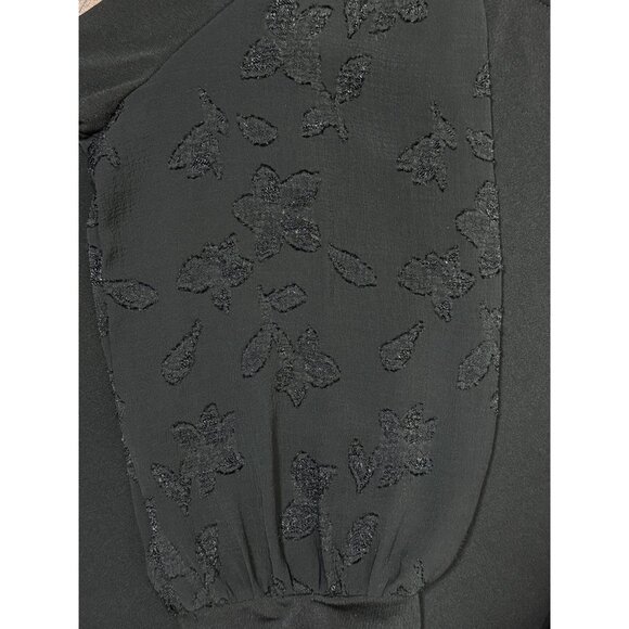 NWOT Philosophy Size XL Womens Black Blouse Top W/ Textured 3/4 Balloon Sleeves - Picture 8 of 8